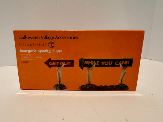 Dept 56 Boneyard Spooky Signs