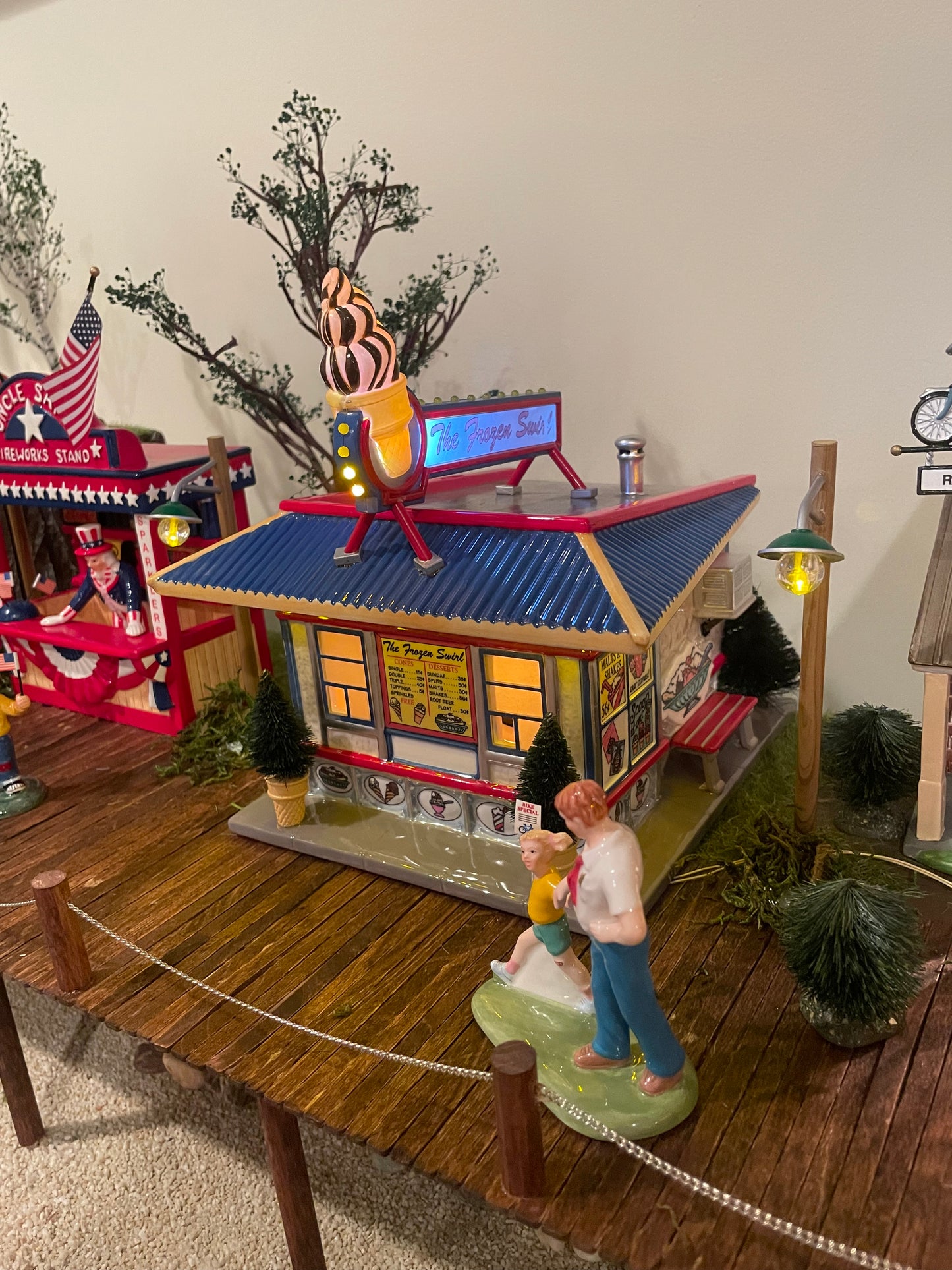 Custom made Beach & Boardwalk Scene - Includes all Department 56 Houses/Accessories