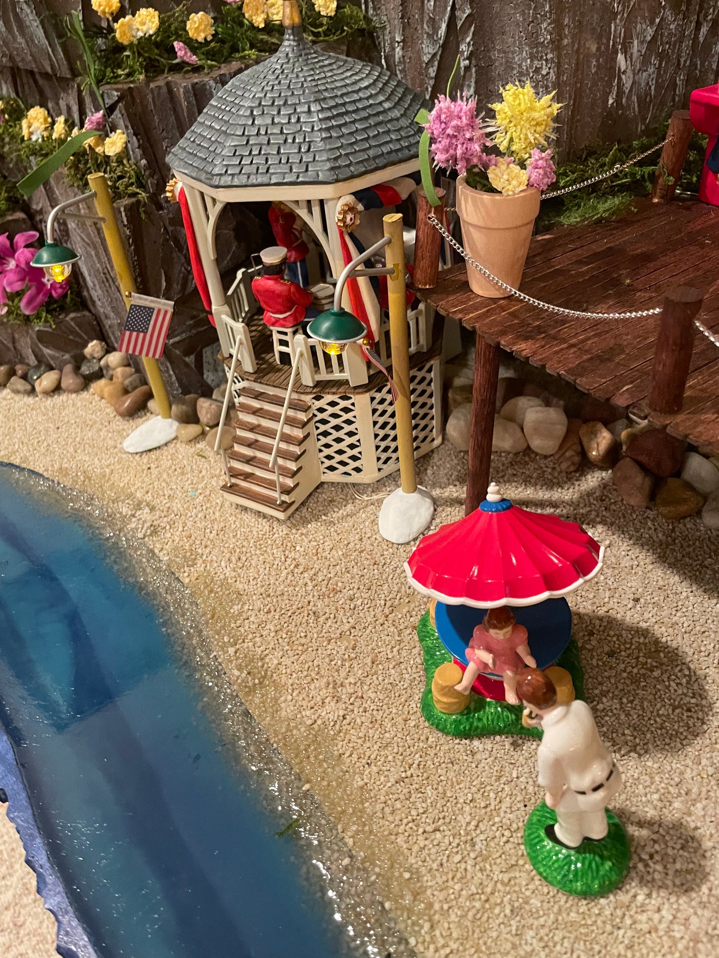 Custom made Beach & Boardwalk Scene - Includes all Department 56 Houses/Accessories