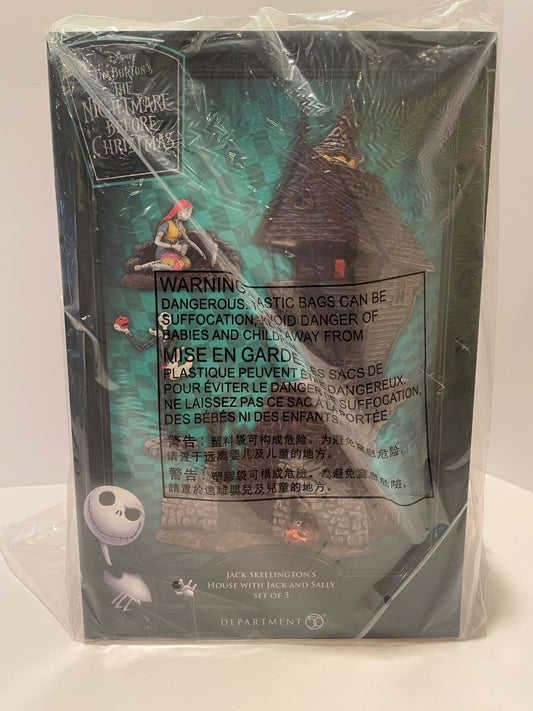 Department 56 Jack Skellington's House with Jack and Sally - Set of 3 - BRAND NEW