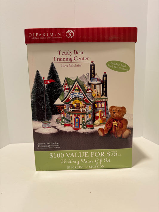 Department 56 North Pole Teddy Bear Training Center - Brand new