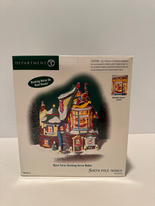 Department 56 North Pole Bjorn Turoc Rocking Horse Maker - Brand new